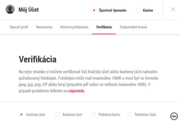 Doxxbet online casino verifikácia účtu