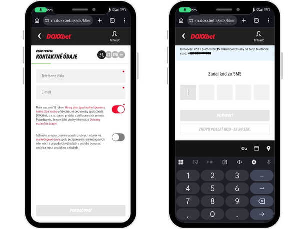 DOXXbet registrácia – prvý krok