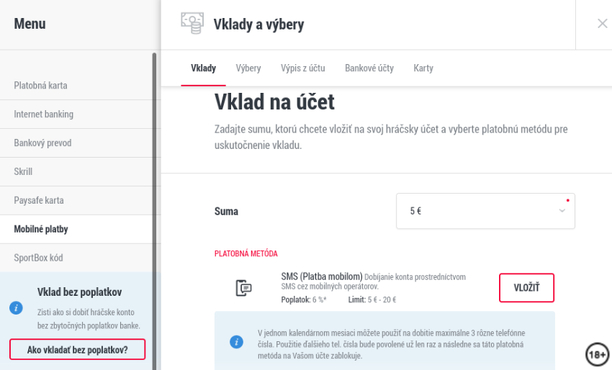 Doxxbet online casino SMS vklad