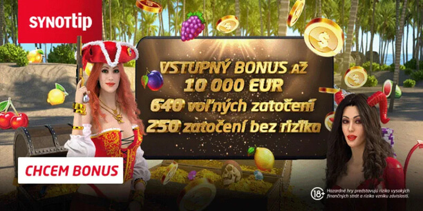 Synot Tip casino vstupný bonus 10 000 €