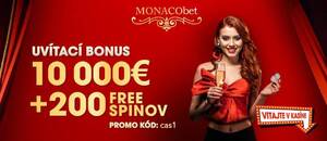 Monaco Bet vstupný bonus Monaco Bet vstupný bonus