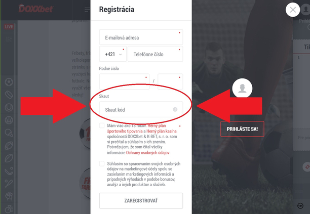 Doxxbet Skaut kód