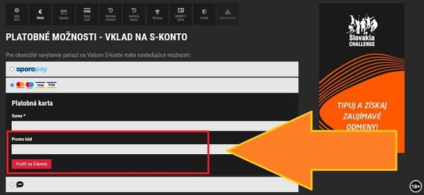 Vklad na S-konto Synottip