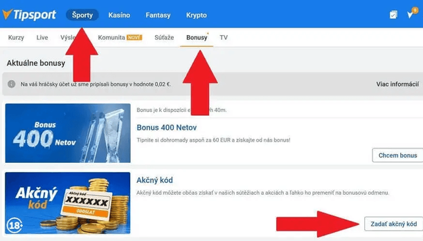 Tipsport akčný kód – ako zadať