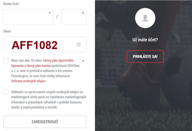 Doxxbet Skaut kód AFF1082