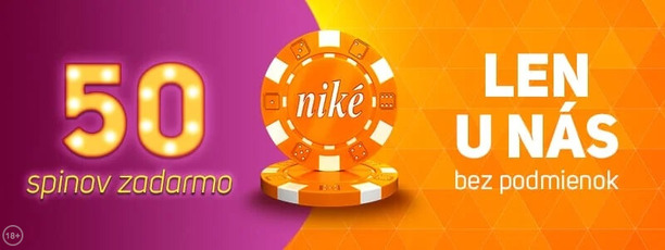 50 spinov zadarmo za registráciu v Niké