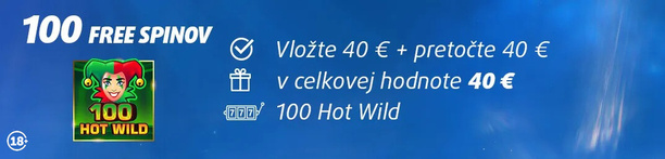 Tipsport 100 spinov na 100 Hot Wild