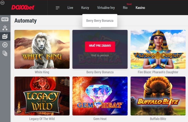 Hracie automaty zadarmo v Doxxbet casino