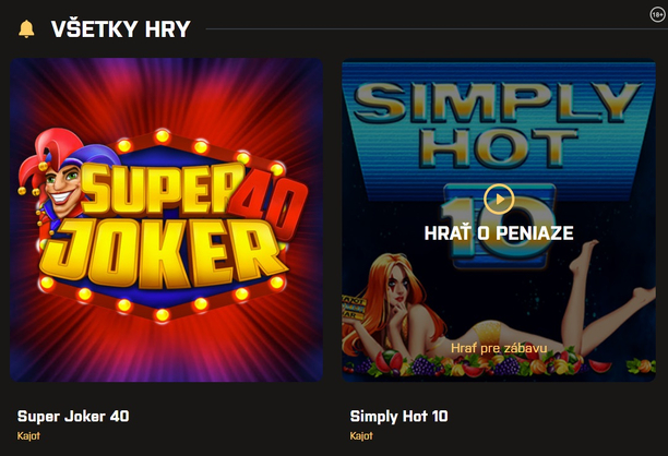 Automaty zadarmo v Kajot casino SK