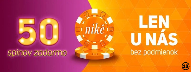 Niké 50 free spinov zdarma dnes