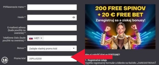 Fortuna promo kód