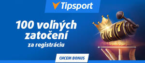100 free spinov od Tipsport kasína iba za založenie účtu