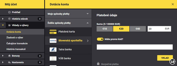 Fortuna promo kód vklad