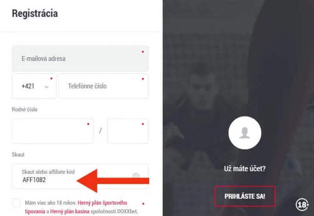 DOXXbet bonus bez&nbsp;vkladu za&nbsp;skaut kód