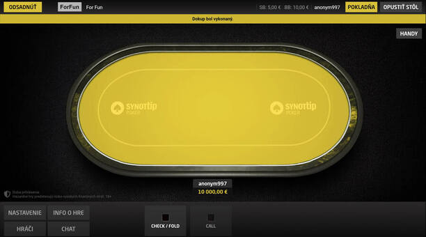 Zahrajte si online poker zadarmo v SYNOT TIP