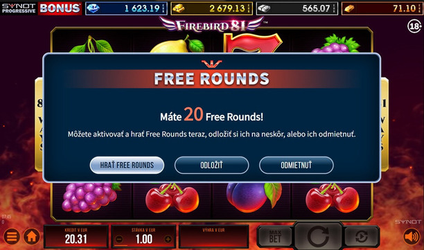 Synottip free spiny zadarmo 20. 6. 2025