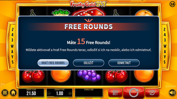 Free spiny zadarmo v SYNOT TIP 15. 8. 2025