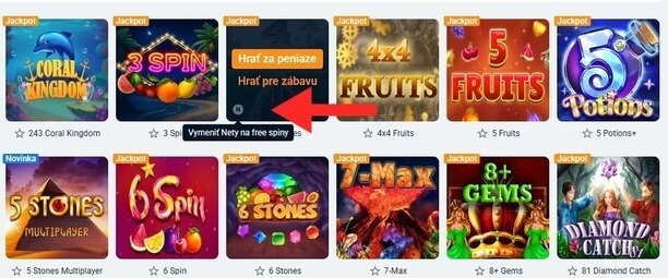 Tipsport Nety na&nbsp;free spiny