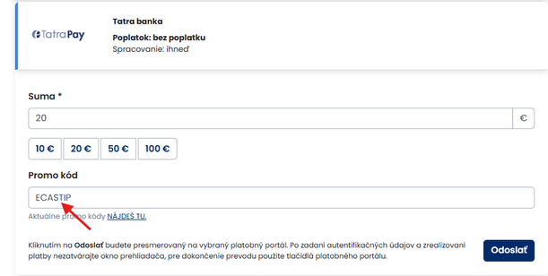 Tipos promo kód na&nbsp;vstupný bonus