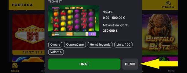 Fortuna demo režim