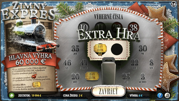TIPOS Zimný Expres – extra hra Zlatý lístok