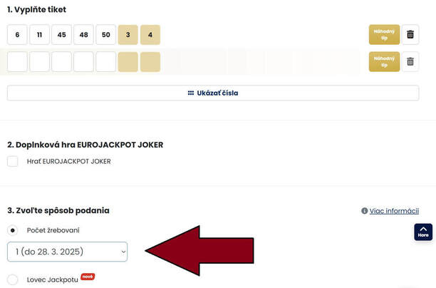 Online stávka na Eurojackpot