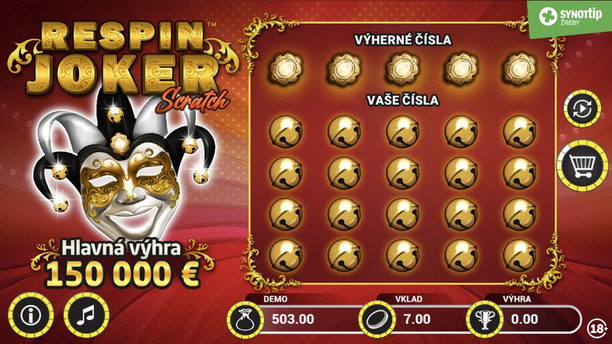 Žreb Respin Joker Scratch od SYNOT INTERACTIVE
