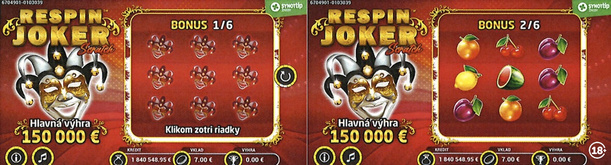 Bonusová hra v Respin Joker Scratch