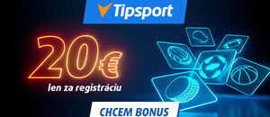 Tipsport bonus 20 € za registráciu zadarmo