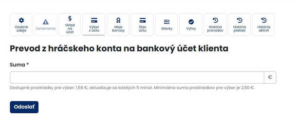 TIPOS výber z účtu