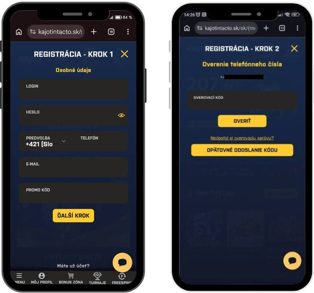 Kajot Intacto casino registrácia