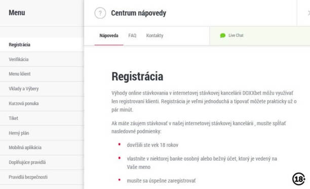 Live chat v DOXXbete