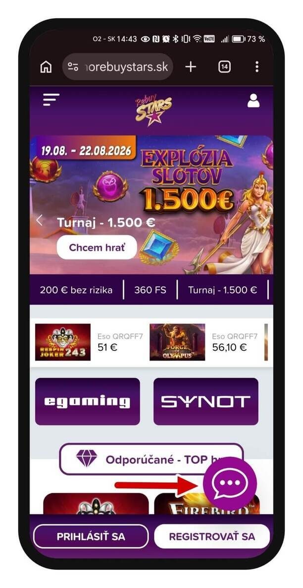 Rebuy Stars online kasíno zákaznícka podpora