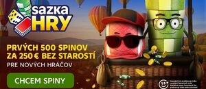 Sazka hry bonus za registráciu 500 spinov bez rizika.