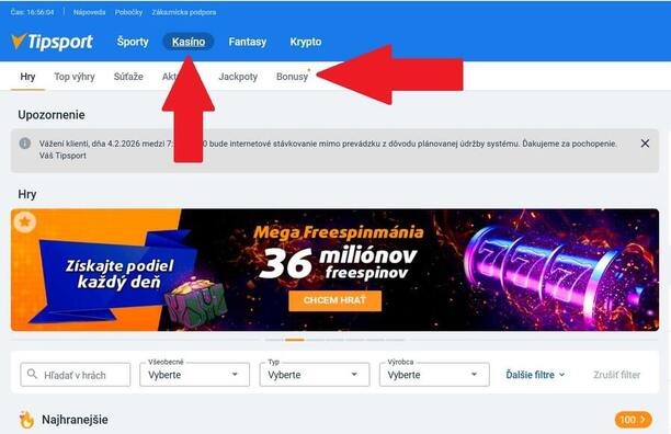 Aktivácia bonusu v&nbsp;Tipsporte