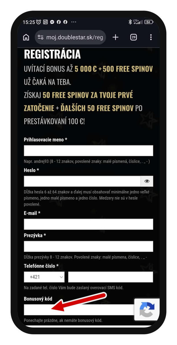 DoubleStar bonusový kód pri&nbsp;registrácii