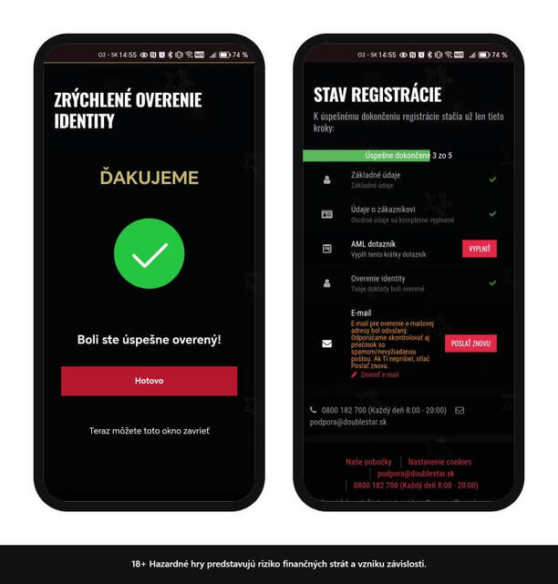 Dokončenie registrácie v&nbsp;DoubleStar