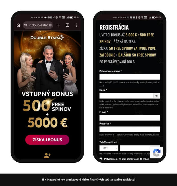 Prvý krok registrácie DoubleStar